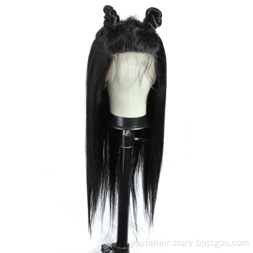 Wholesale Virgin Hair Vendor Cuticle Aligned Lace Front Human Hair Wig for Black Women Brazilian Straight Swiss Lace Closure Wig